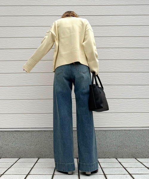 Q（キュー）の「リブハイネックニット（ニット/セーター・レディース・アイボリー/ブルー/ライム・MEDIUM）」の22枚目の写真