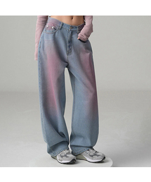 AVANDRESS（アバンドレス ）の「POP Pink Brush Denim Pants LIGHT BLUE（デニムパンツ）」