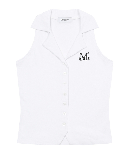MUCENT(ムセント)の「アベラカラー ボタン スリーブレス タンクトップ (2カラー)(Tシャツ/カットソー・レディース・ホワイト/ブラック・FREE)」の6枚目の写真