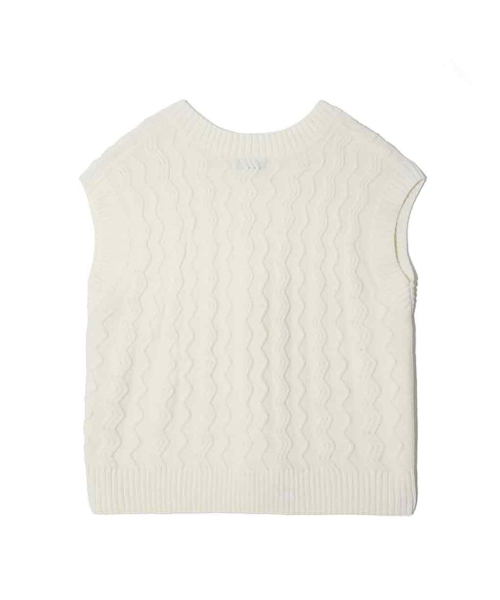 RENSE(レンセ)の「Lettering Cable Over Knit Vest Ivory(ニット/セーター・レディース・その他・FREE)」の5枚目の写真