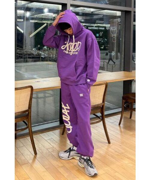 シグニチャーロゴスウェットパンツパープル