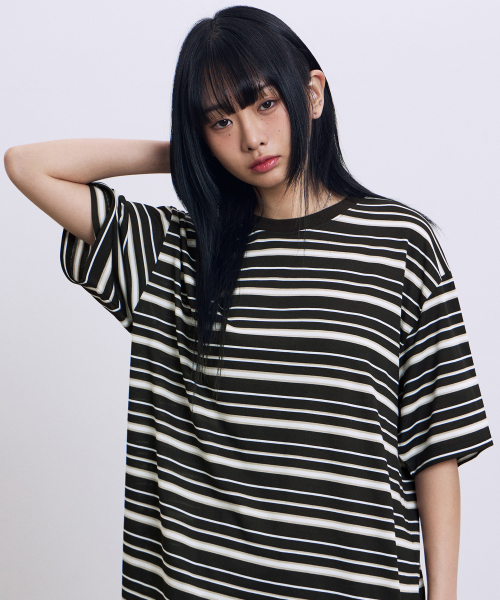 F.ILLUMINATE(フィルミネイト)の「モノラインストライプTシャツ-ブラック(Tシャツ/カットソー・レディース・その他・SMALL/MEDIUM/LARGE)」の7枚目の写真