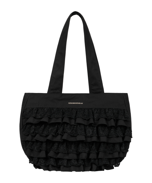 セール】Frilled Shopper Bag (Black)（ショルダーバッグ