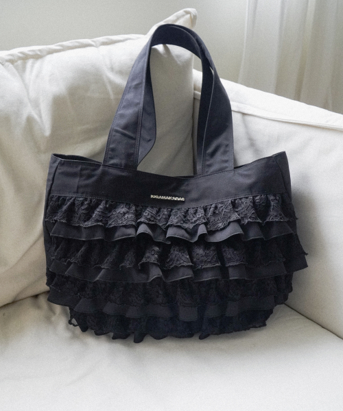 IUGAMAKARAS(イウガマカラス)の「Frilled Shopper Bag (Black)(ショルダーバッグ・レディース・その他・FREE)」の6枚目の写真