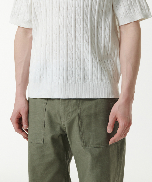 MUSINSA STANDARD（ムシンサスタンダード）の「ケーブルニットポロシャツ [アイボリー]（ニット/セーター・メンズ・その他・XX-LARGE/LARGE/X-LARGE）」の6枚目の写真