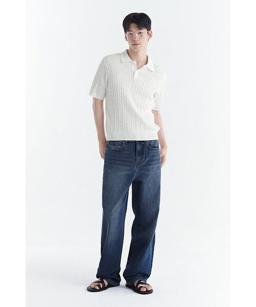 MUSINSA STANDARD（ムシンサスタンダード）の「ケーブルニットポロシャツ [アイボリー]（ニット/セーター・メンズ・その他・XX-LARGE/LARGE/X-LARGE）」の8枚目の写真