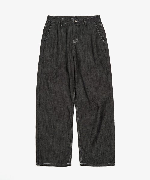 TOFFEE(トフィー)の「ナチュラルリネンデニムワイドパンツ (WASHED BLACK)(デニムパンツ・メンズ・その他・SMALL/MEDIUM/LARGE/X-LARGE)」の21枚目の写真