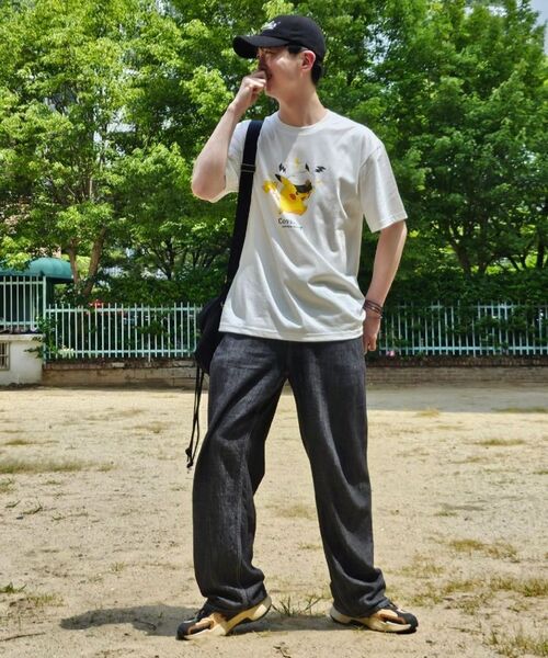 TOFFEE(トフィー)の「ナチュラルリネンデニムワイドパンツ (WASHED BLACK)(デニムパンツ・メンズ・その他・SMALL/MEDIUM/LARGE/X-LARGE)」の13枚目の写真