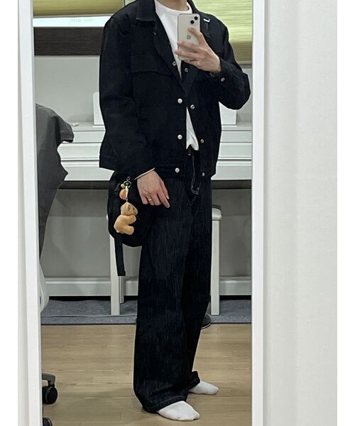 TOFFEE(トフィー)の「ナチュラルリネンデニムワイドパンツ (WASHED BLACK)(デニムパンツ・メンズ・その他・SMALL/MEDIUM/LARGE/X-LARGE)」の3枚目の写真