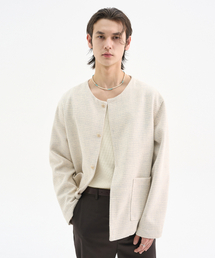 TRIP LE SENS（トリップ ル センス）の「Casting Tweed Round Jacket_Cream Grey（テーラードジャケット）」