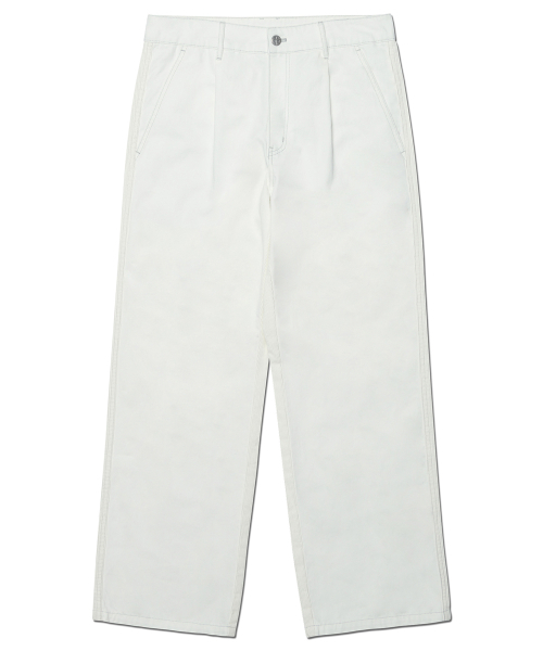 NOMANUAL(NOMANUAL)の「HALF & HALF CORDUROY PANTS - WHITE(その他パンツ・レディース・その他・LARGE/SMALL/MEDIUM)」の1枚目の写真