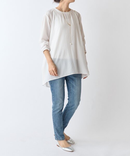 【年末値下】【新品タグ付】BEARDSLEY 後ろドレープTブラウス 後ろドレープTブラウス（シャツ/ブラウス）｜BEARDSLEY（ビアズリー