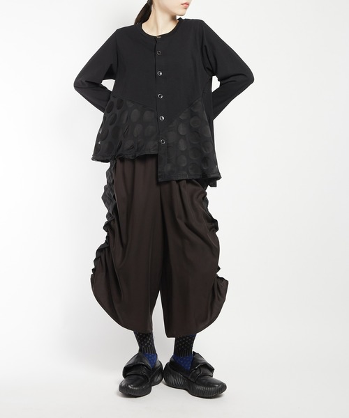 gomme(ゴム)の「ツイルフリルパンツ(その他パンツ・レディース・カーキ/ブラック・MEDIUM)」の7枚目の写真