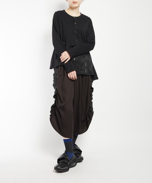 gomme(ゴム)の「ツイルフリルパンツ(その他パンツ・レディース・カーキ/ブラック・MEDIUM)」の8枚目の写真