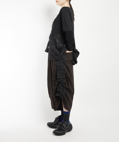 gomme(ゴム)の「ツイルフリルパンツ(その他パンツ・レディース・カーキ/ブラック・MEDIUM)」の9枚目の写真