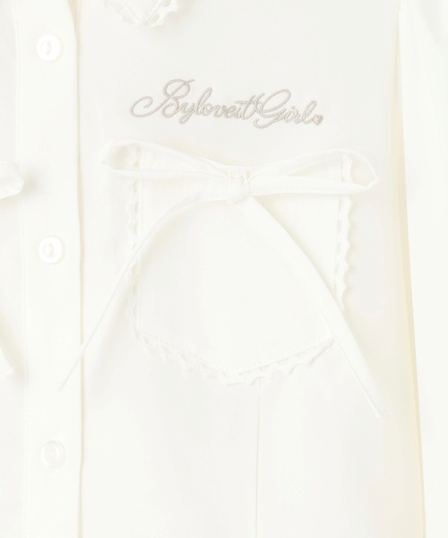 by LOVEiT（バイラビット）の「【卒服】リボン取り外しシャツ（シャツ/ブラウス・キッズ・オフホワイト・120cm/140cm/150cm/130cm/160cm）」の7枚目の写真