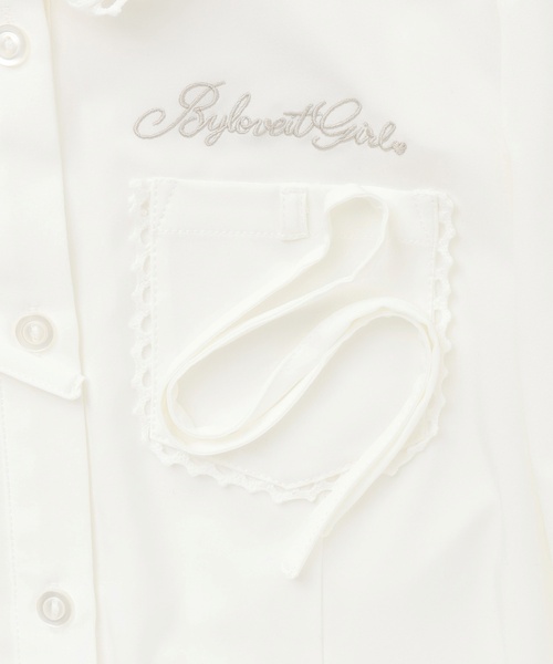 by LOVEiT（バイラビット）の「【卒服】リボン取り外しシャツ（シャツ/ブラウス・キッズ・オフホワイト・120cm/140cm/150cm/130cm/160cm）」の8枚目の写真