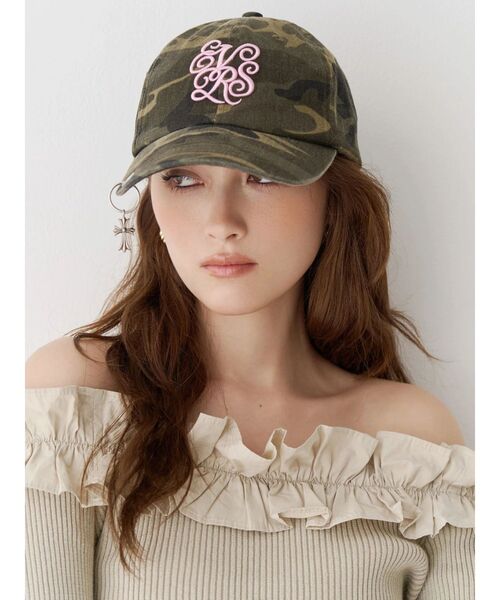 EVRIS(エヴリス)の「EVRISオリジナルロゴCAP(キャップ・レディース・カーキ/アイボリー/ブラウン・FREE)」の20枚目の写真