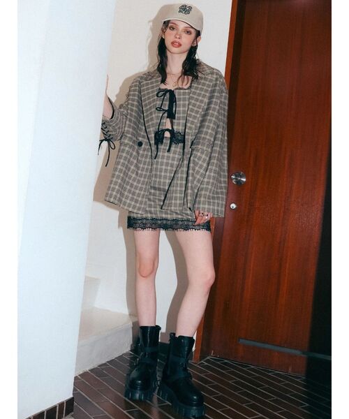 EVRIS（エヴリス）の「EVRISオリジナルロゴCAP（キャップ・レディース・カーキ/アイボリー/ブラウン・FREE）」の14枚目の写真