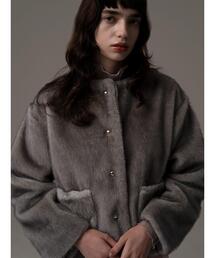 Te chichi | グラデーションファーノーカラージャケット《2025winter catalog item》(ノーカラージャケット)