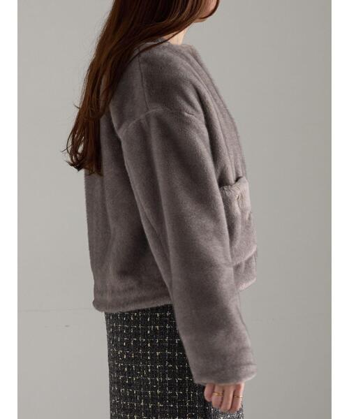 Te chichi（テチチ）の「グラデーションファーノーカラージャケット《2025winter catalog item》（ノーカラージャケット・レディース・ブラウン/グレー・F）」の15枚目の写真