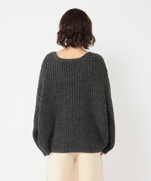 セール】3ゲージVネックケーブルニットプルオーバー（ニット/セーター