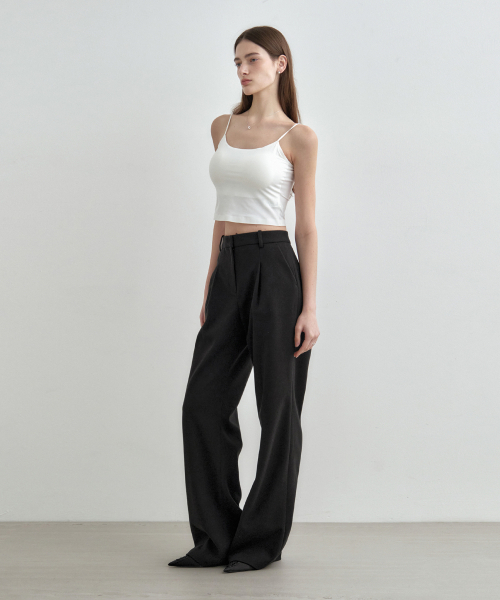 MONGDOL（モンドル）の「ウィンターver) ワンタックワイドスラックス ブラック MDPT025FWBLACK（スラックス・レディース・その他・SMALL/MEDIUM/LARGE）」の3枚目の写真