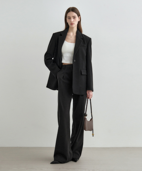 MONGDOL（モンドル）の「ウィンターver) ワンタックワイドスラックス ブラック MDPT025FWBLACK（スラックス・レディース・その他・SMALL/MEDIUM/LARGE）」の4枚目の写真