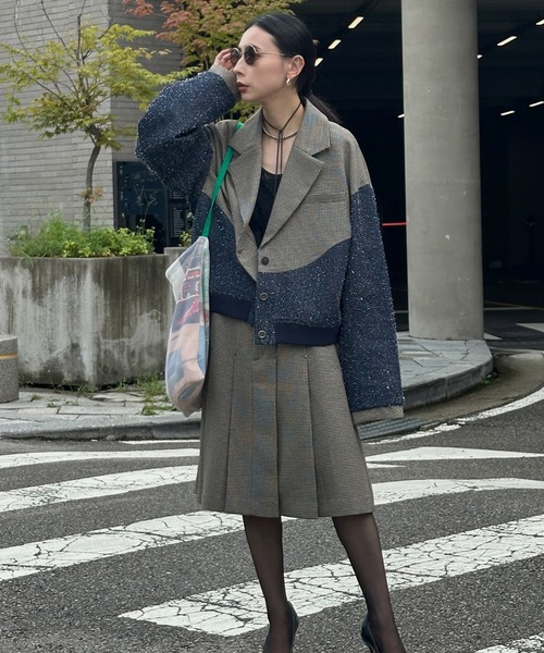 JENNY CURVE DOCKING BLOUSON（テーラードジャケット）｜Ameri（アメリ