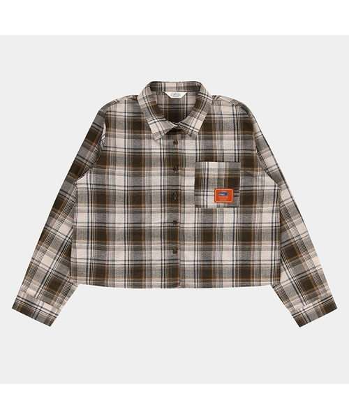 PIGMENT（ピグメント）の「オータムチェックラベルシャツ (PBE08F-WNBW006)（シャツ/ブラウス・レディース・ブラウン/ワイン・FREE）」の2枚目の写真