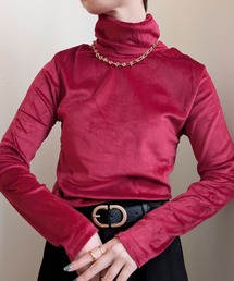 styiro（スタイロ）の「ベロアライクタートルネック長袖レイヤードトップス（ニット/セーター）」