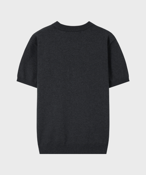 LEIRE（ルアール）の「マッスルフィットヘンリーネック半袖ニット[チャコール]（Tシャツ/カットソー・メンズ・その他・MEDIUM/X-LARGE/LARGE）」の3枚目の写真
