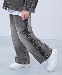 パンツ Frill-trim denim pants CLEL】Hard Fringe Denim Pants/ハードフリンジデニムパンツ（デニム