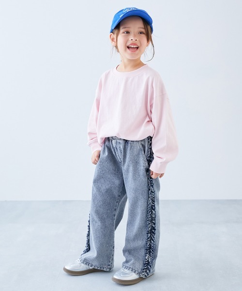 devirock(デビロック)の「サイドフリル デニムパンツ(デニムパンツ・キッズ・グレー系/ブルー系・100cm/110cm/120cm/130cm/140cm/150cm/160cm)」の3枚目の写真