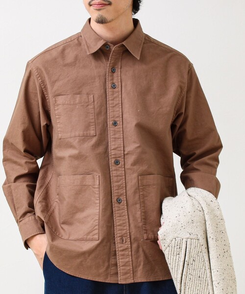 GLOSTER（グロスター）の「【ユーティリティシャツ】ダックポケットシャツ（シャツ/ブラウス・メンズ・ブラウン/オリーブ/チャコールグレー・M/S/L）」の2枚目の写真