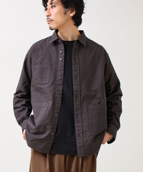 GLOSTER（グロスター）の「【ユーティリティシャツ】ダックポケットシャツ（シャツ/ブラウス・メンズ・ブラウン/オリーブ/チャコールグレー・M/S/L）」の6枚目の写真