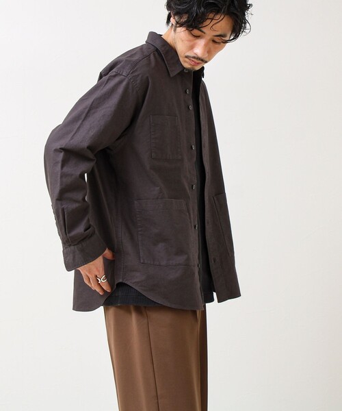GLOSTER（グロスター）の「【ユーティリティシャツ】ダックポケットシャツ（シャツ/ブラウス・メンズ・ブラウン/オリーブ/チャコールグレー・M/S/L）」の9枚目の写真