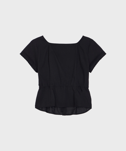 ALKI ALKA(アルキアルカ)の「String Pintuck Blouse (Black)(シャツ/ブラウス・レディース・ブラック・SMALL/MEDIUM)」の3枚目の写真