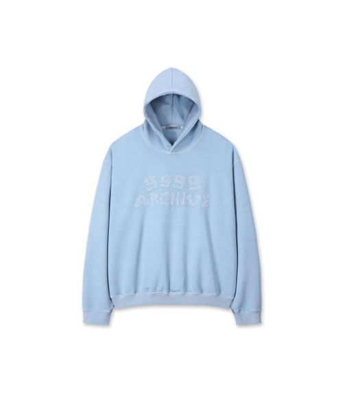 9999ARCHIVE（9999アーカイブ）の「Grunge Bone Logo Hoodie（パーカー・レディース・スカイブルー・1/2）」の2枚目の写真