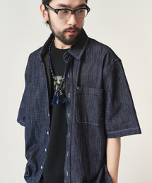 GOSTREET（ゴーストリート）の「Rivet denim short sleeve shirt in blue（シャツ/ブラウス）」