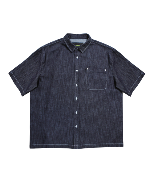 GOSTREET(ゴーストリート)の「リベットデニム半袖シャツ濃紺(シャツ/ブラウス・メンズ・その他・MEDIUM/LARGE)」の2枚目の写真