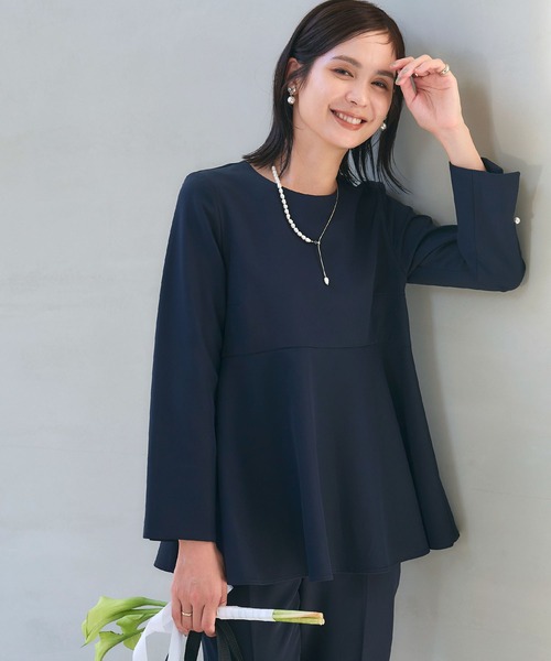 CROSS FUNCTION(クロスファンクション)の「《洗える・シワになりにくい》2点セット 正解 ペプラムブラウス&テーパードパンツ 5サイズ展開【CROSS FUNCTION/クロスファンクション】(スーツセット・レディース・ネイビー/ブラック/ライトベージュ・7号/9号/11号/13号/15号)」の10枚目の写真