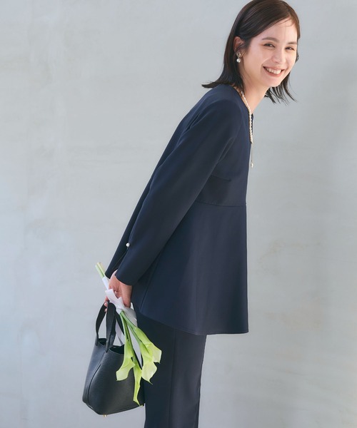 CROSS FUNCTION(クロスファンクション)の「《洗える・シワになりにくい》2点セット 正解 ペプラムブラウス&テーパードパンツ 5サイズ展開【CROSS FUNCTION/クロスファンクション】(スーツセット・レディース・ネイビー/ブラック/ライトベージュ・7号/9号/11号/13号/15号)」の14枚目の写真