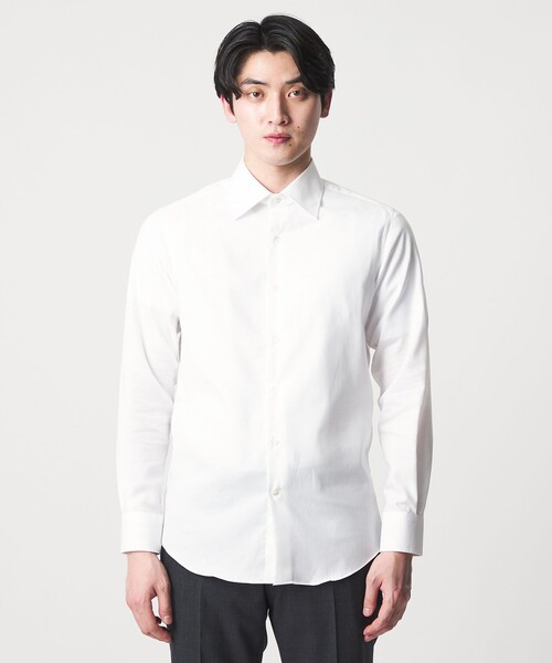 A DAY IN THE LIFE UNITED ARROWS(アデイインザライフユナイテッドアローズ)の「ヘリンボーン セミワイドカラーシャツ-イージーケア-<A DAY IN THE LIFE>(シャツ/ブラウス・メンズ・ホワイト・38cm/42cm/37cm/41cm/39cm/40cm)」の3枚目の写真