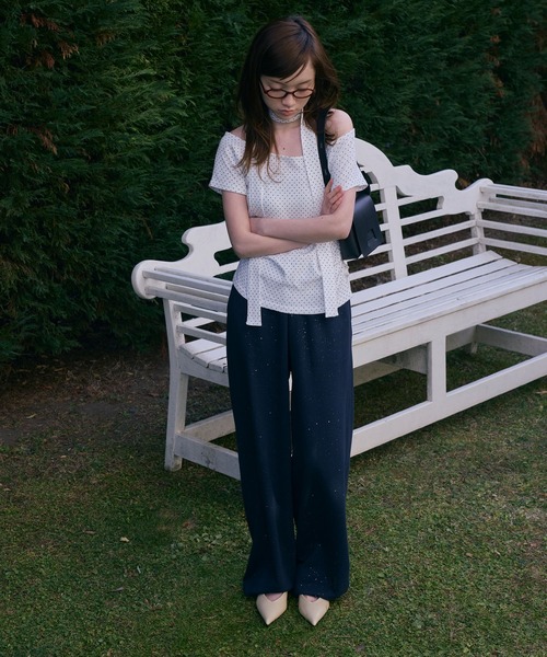 Unblend（アンブレンド）の「【Unblend】ラメ裏毛 ドローコード スウェットパンツ<セットアップ対応>（スウェットパンツ・レディース・ブラック/杢グレー/ブラウン/ネイビー・S/M）」の20枚目の写真