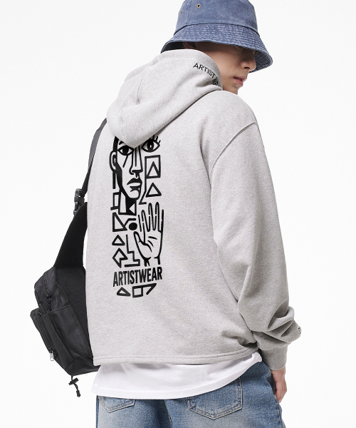 ARTISTWEAR（アーティストウェア）の「[ATW] ボードビジョン イージーフード（パーカー・レディース・グレー/ブラック・MEDIUM/LARGE/X-LARGE/XX-LARGE）」の5枚目の写真