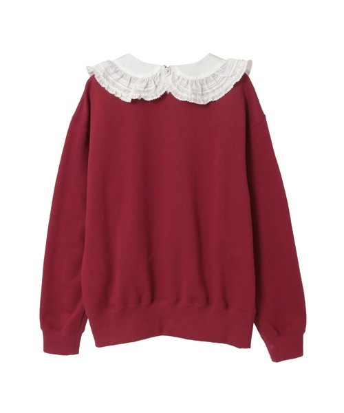 PINK HOUSE（ピンクハウス）の「ローン衿付きロゴトレーナー（スウェット・レディース・ネイビー/ラベンダー/ピンク/レッド/ブラック・フリー）」の7枚目の写真