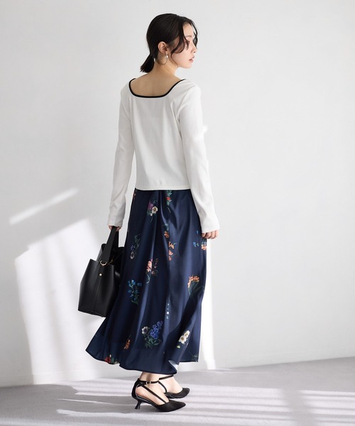 Andemiu（アンデミュウ）の「前後2WAYボタンリブカットソー641145（Tシャツ/カットソー・レディース・ホワイト×ブラック/ブラック×ホワイト/ブラック×ブラック・FREE）」の5枚目の写真