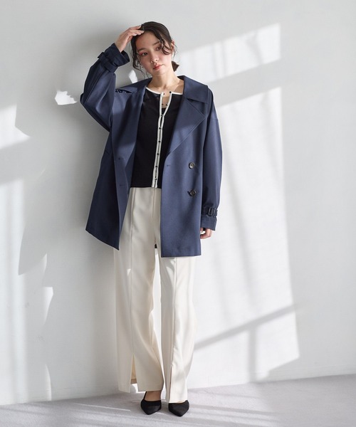 Andemiu（アンデミュウ）の「前後2WAYボタンリブカットソー641145（Tシャツ/カットソー・レディース・ホワイト×ブラック/ブラック×ホワイト/ブラック×ブラック・FREE）」の13枚目の写真