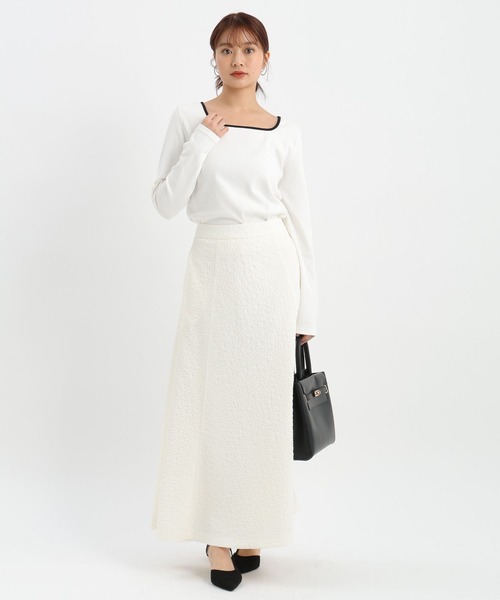 Andemiu（アンデミュウ）の「前後2WAYボタンリブカットソー641145（Tシャツ/カットソー・レディース・ホワイト×ブラック/ブラック×ホワイト/ブラック×ブラック・FREE）」の16枚目の写真